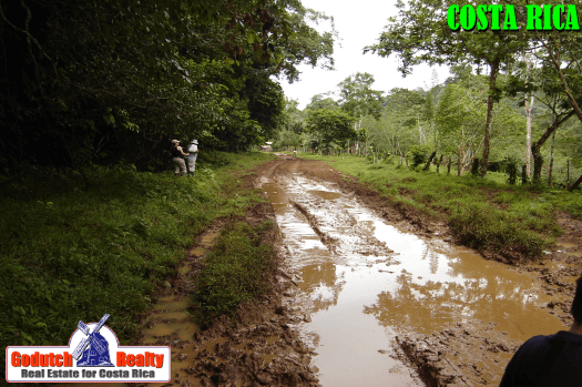 Muddy roads in Costa Rica rainy season